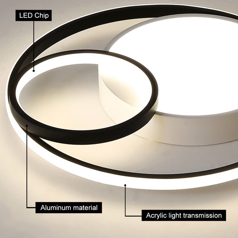 Oriselle | Contemporary Endless Rings LED Ceiling Light | Petprovac