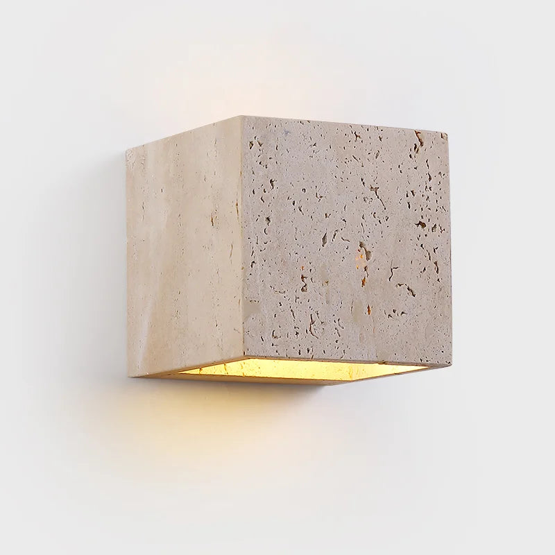 LumaStone Travertine Perforated Wall Sconce LED Lighting