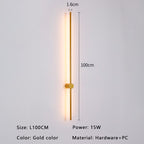 Applique murale minimaliste Aurelo en or et noir LED pour intérieurs modernes