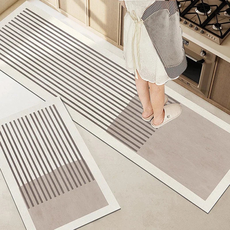 Pureterra | Kitchen Mat Super Absorbent | Non-Slip & Washable | Diatomite Design | Oval & Long Shape | Comfort Rug for Kitchen & Bathroom