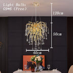 Luminelle Guld Gren Krystal LED Lysekrone | Petprovac