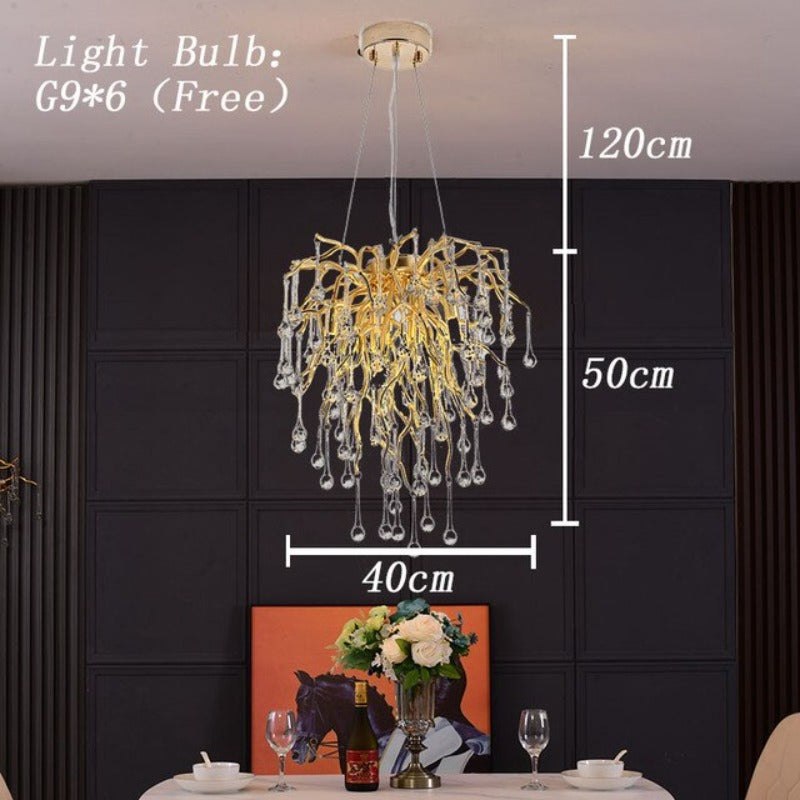 Luminelle Gold Branch Crystal LED Chandelier | Petprovac