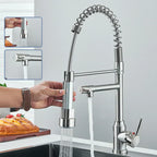 Kuchyňská baterie NovaPulse s otočným výtokem 360° v kartáčovaném niklu