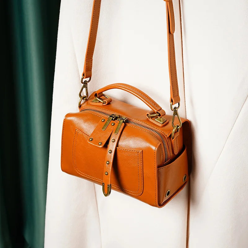 Boston-stílusú valódi bőr válltáska | Petprovac