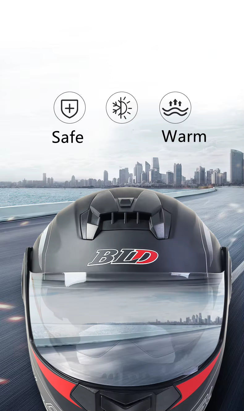 Flip-Up Modular Motorcycle Helmet for Comfortable Commuting