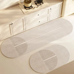 Pureterra | Kitchen Mat Super Absorbent | Non-Slip & Washable | Diatomite Design | Oval & Long Shape | Comfort Rug for Kitchen & Bathroom