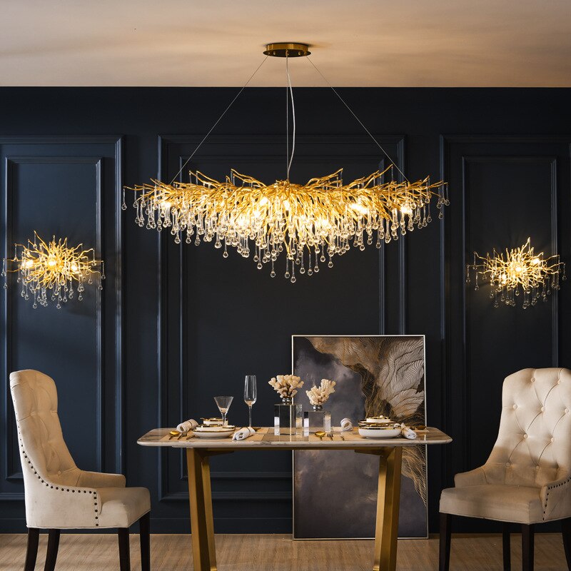 Luminelle Gold Branch Crystal LED Chandelier | Petprovac