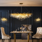 Luminelle Guld Gren Krystal LED Lysekrone | Petprovac