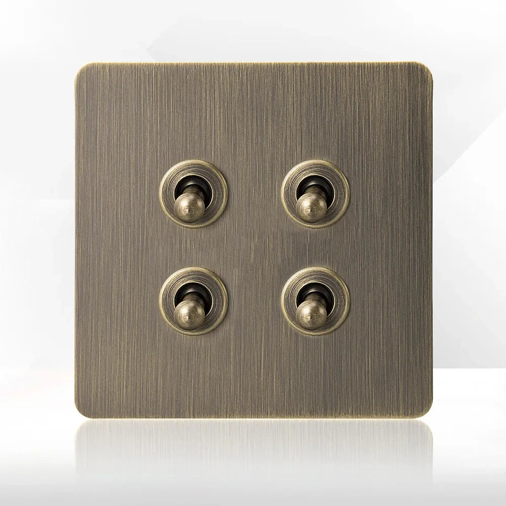 Antikk bronse metall veggkontakt med USB-ladeport
