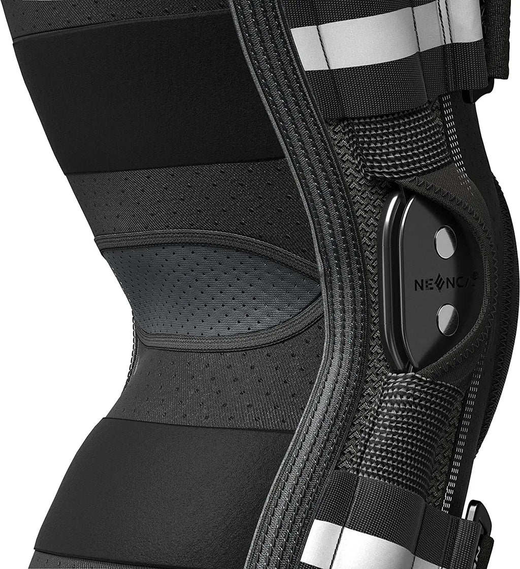 Knee Support Hinged Brace With Copper Stabilizers And Patellar Gel Pad