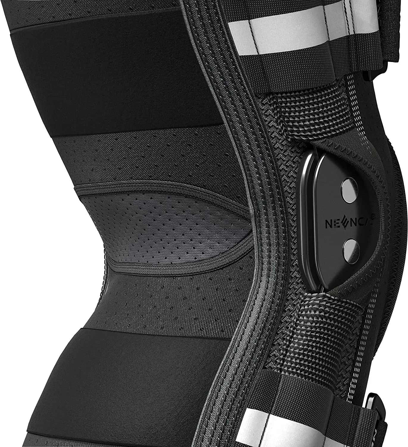 Knee Support Hinged Brace With Copper Stabilizers And Patellar Gel Pad