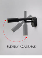 Lámpara de lectura de pared con brazo oscilante AuroraSwing en blanco y negro