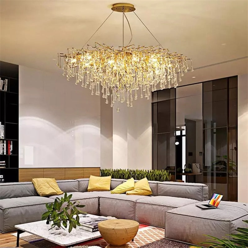 Luminelle Gold Branch Crystal LED Chandelier | Petprovac