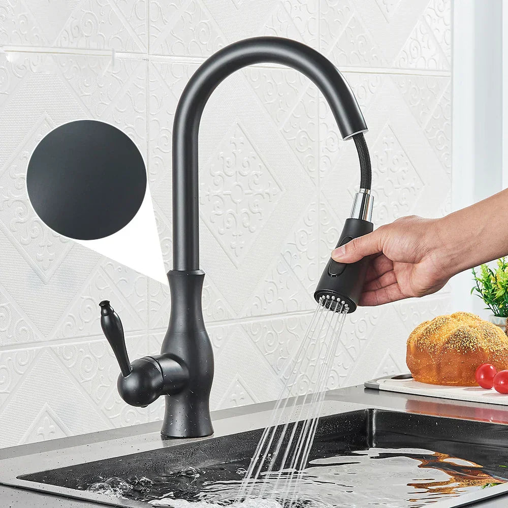 LumaGleam Gold Kitchen Faucet With Pull Out Sprayer