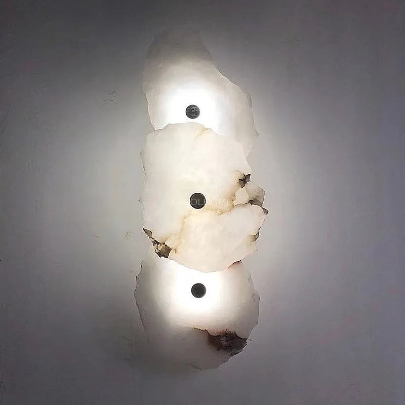 Aurora Marble LED Wall Sconce With Copper Accents Elegant