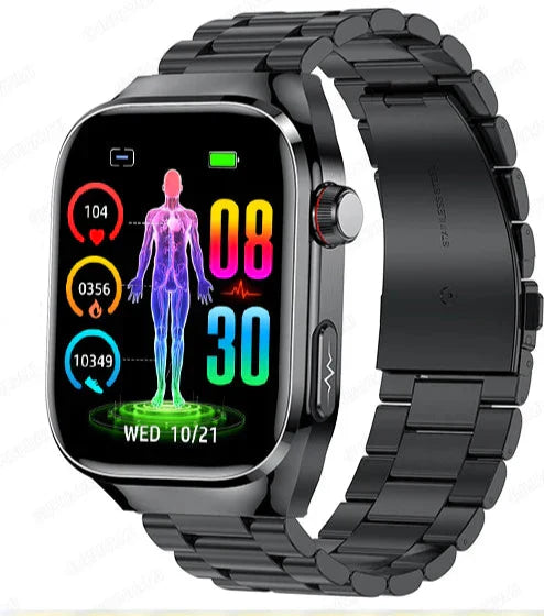 AeroPulse Health Watch Bluetooth For Blood Sugar Uric Acid ECG PPG