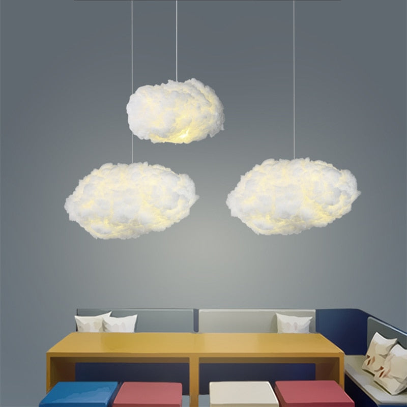 Lampada a sospensione da soffitto in cotone diffuso LumaCloud Glow