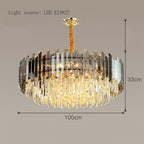Liora Rund LED-lampe med gyllent krystall