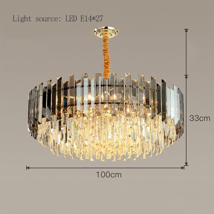 Liora Runde LED-Lampe mit goldenem Kristall