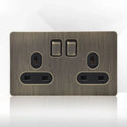 Antikk bronse metall veggkontakt med USB-ladeport