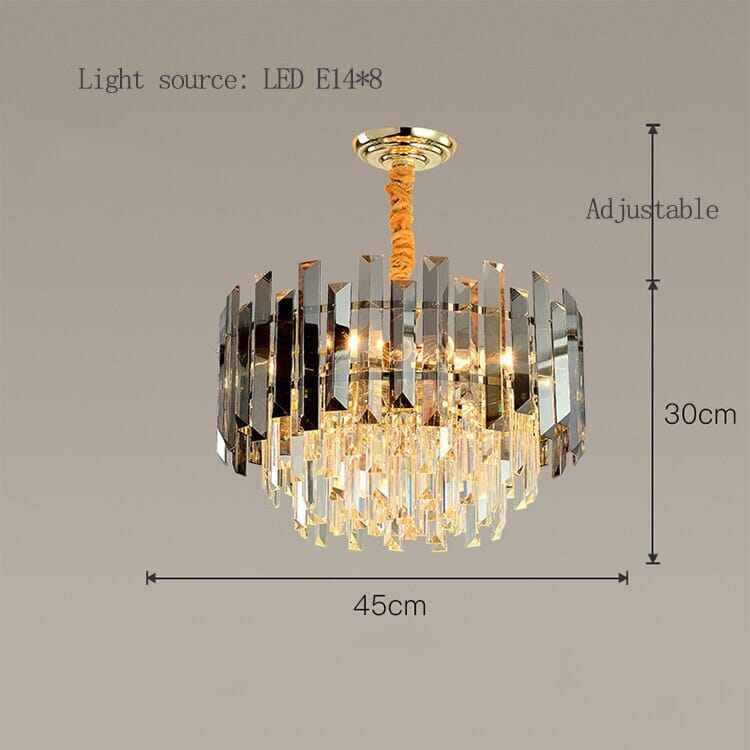 Liora Runde LED-Lampe mit goldenem Kristall