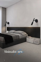 Lámpara de lectura de pared con brazo oscilante AuroraSwing en blanco y negro