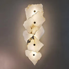 Aurora Marble LED Wall Sconce With Copper Accents Elegant