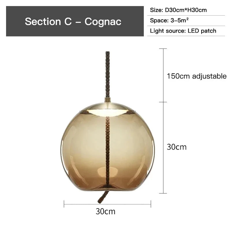 Aurum Glas Design Loftlampe Moderne Ophæng