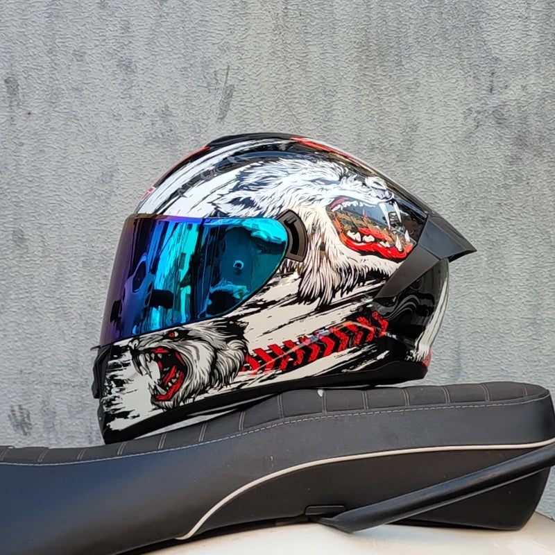 Kask zimowy LVS-701 z pełną osłoną twarzy i podwójnym systemem wizjera