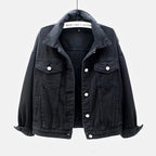Harborline Everyday Button Front Denim Jacket For Women