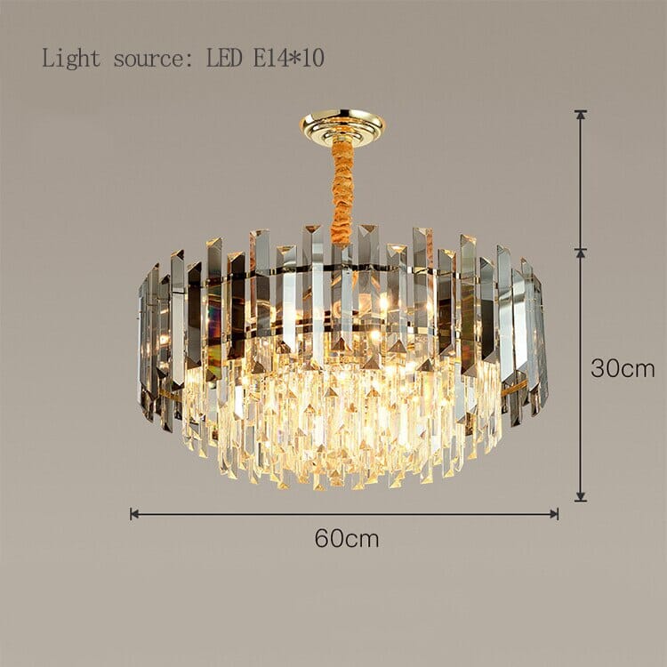 Liora Runde LED-Lampe mit goldenem Kristall