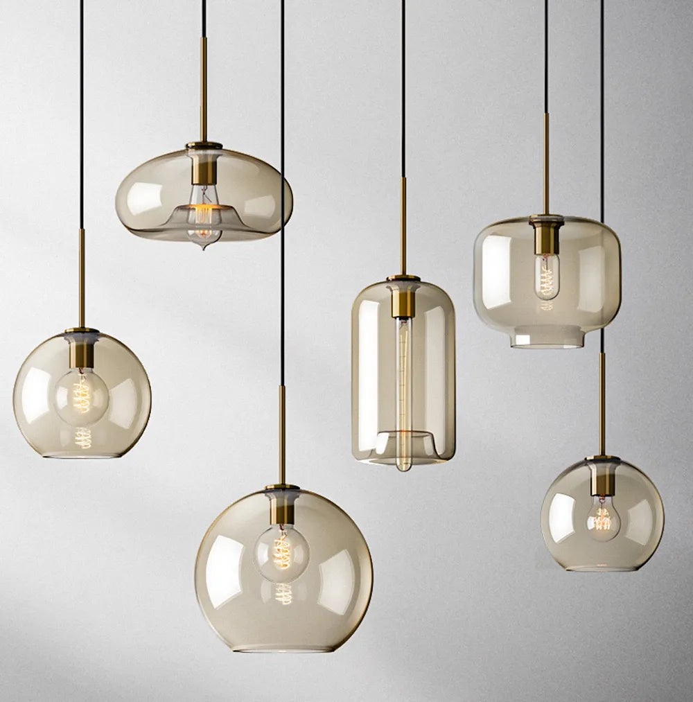 Arctix Glass Pendant Light in Industrial LED Luxury