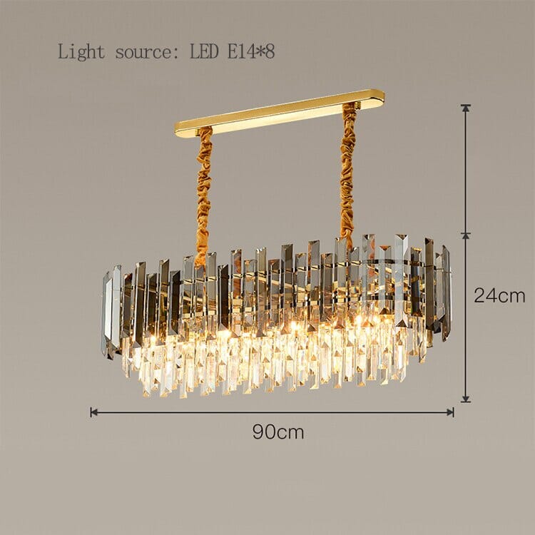 Liora Runde LED-Lampe mit goldenem Kristall