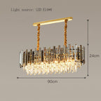 Liora Rund LED-lampe med gyllent krystall