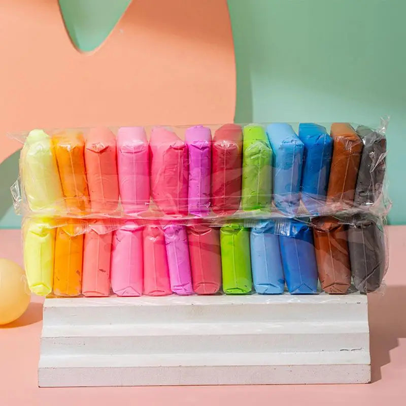 Kids Air Dry Clay Kit With Tools 12, 24, 36 Colors For Creative Play
