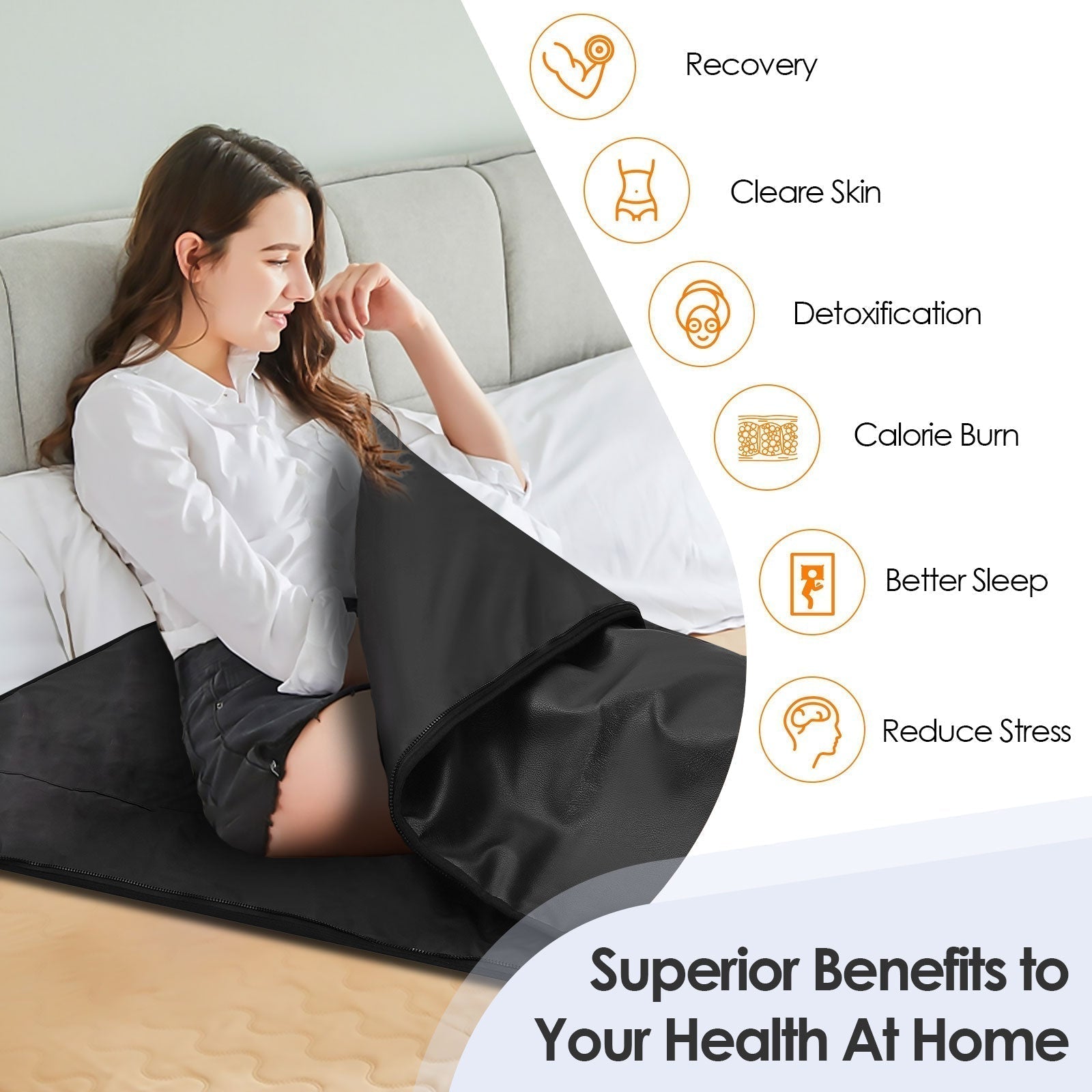 AureaHeat Infrarød Sauna Tæppe Bærbar Detox og Afslapning