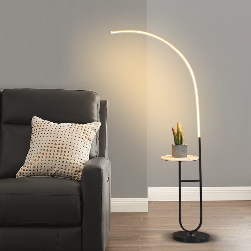 Brinley | Lampada da terra con vassoio in marmo