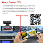 Dash cam WiFi 1080P con doppie lenti anteriori e cabina