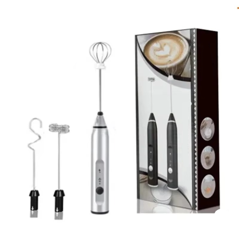 Portable USB Electric Milk Frother Handheld Coffee Whisk and Mini Food Blender