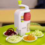 Spiralizzatore per Verdure 4-in-1 con Lama Rotante e Ventosa per Zoodles