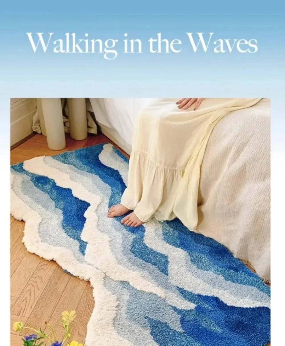 Marisyl Coastal Wave gewebter Teppich rutschfester Bodendekor