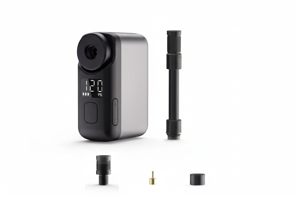 Compact E-Bike Pump With Digital Display For Road Tires 120 PSI Fast Charging
