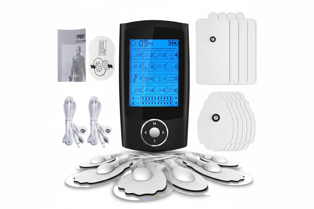 Stimulateur musculaire TENS EMS avec 16 modes et 10 niveaux d'intensité pour la relaxation