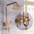 Vintage Copper Shower Kit with Brass Tap and Functional Showerheads | Petprovac