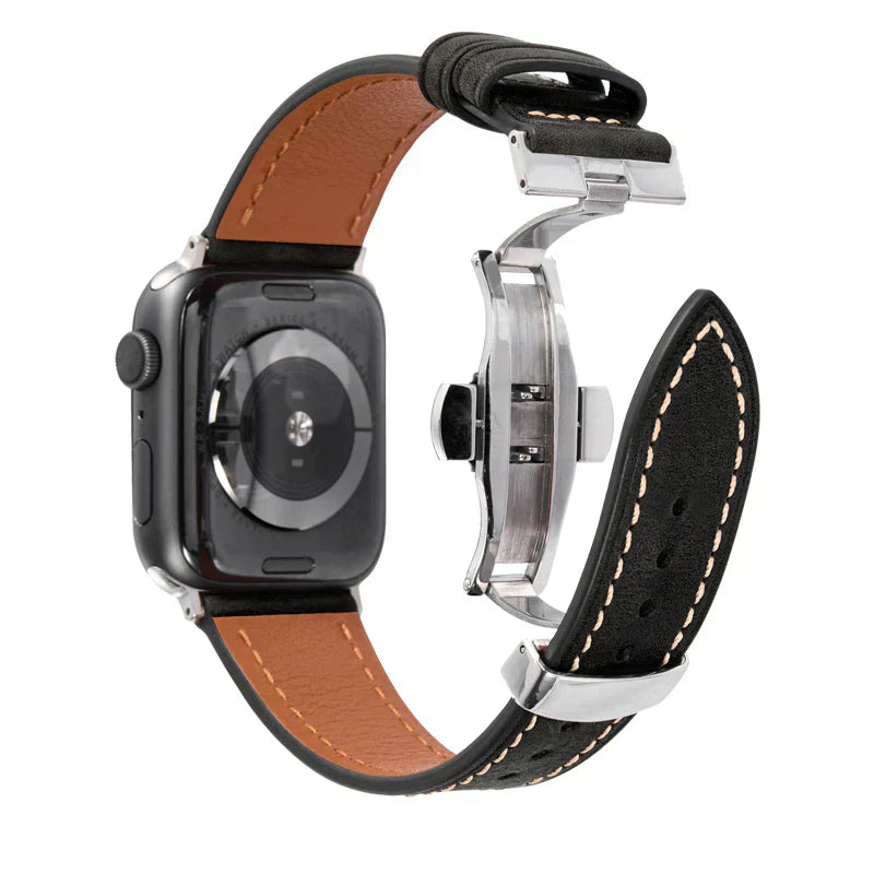 Luxevo Leather Band With Butterfly Clasp for Apple Watch | Petprovac