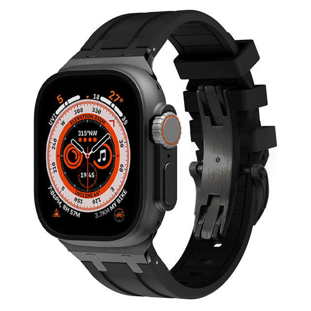 Curea groasă din silicon Novara cu închizătoare tip fluture și adaptor din titan