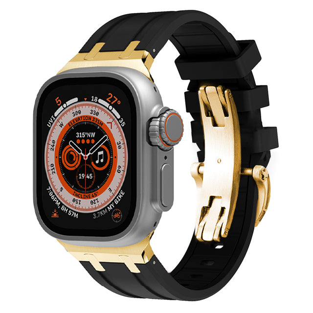 Novara tyk silikonerem med sommerfuglelås og titaniumadapter