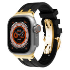 Novara tyk silikonerem med sommerfuglelås og titaniumadapter