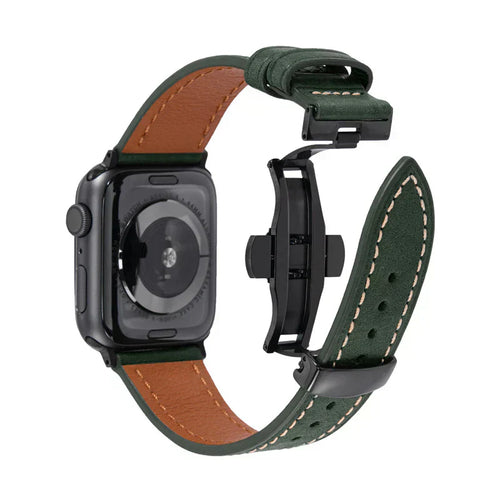 Kelebek Tokalı Luxevo Deri Kayış, Apple Watch için