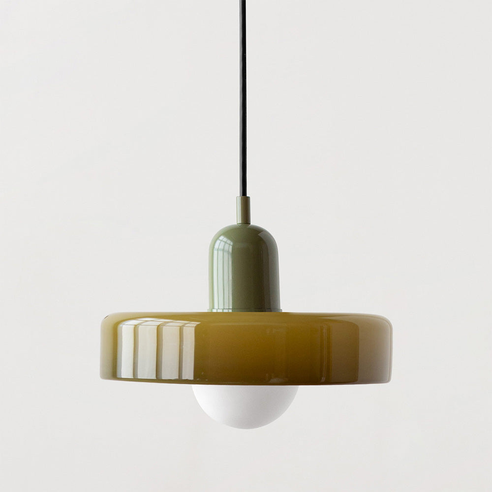 Lámpara colgante de vidrio Liora Bauhaus con ajuste de altura